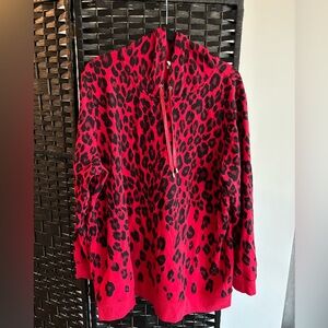 Chico's Vibrant Red and Black Animal Print Hoodie